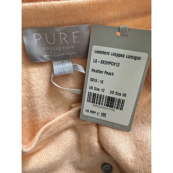 NWT Pure Collection 100% Cashmere Button Front Cardigan Sweater Womens Size 6 - Picture 5 of 6